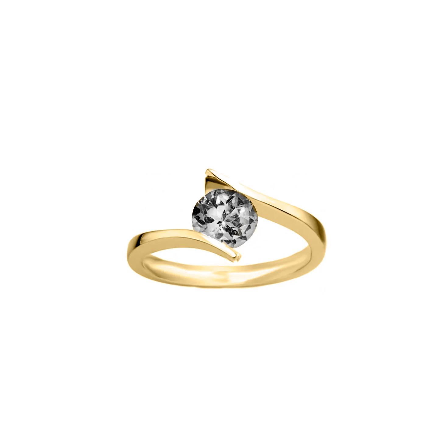 Anillo Solitario de Compromiso en oro 10k y 14k