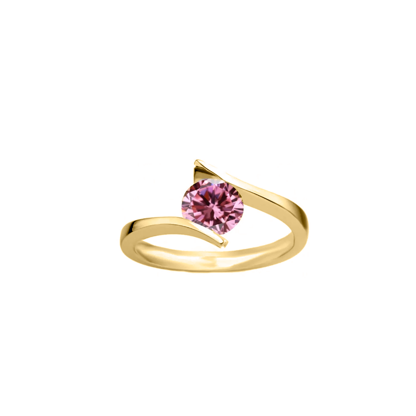 Anillo Solitario de Compromiso en oro 10k y 14k