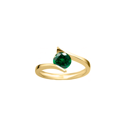 Anillo Solitario de Compromiso en oro 10k y 14k