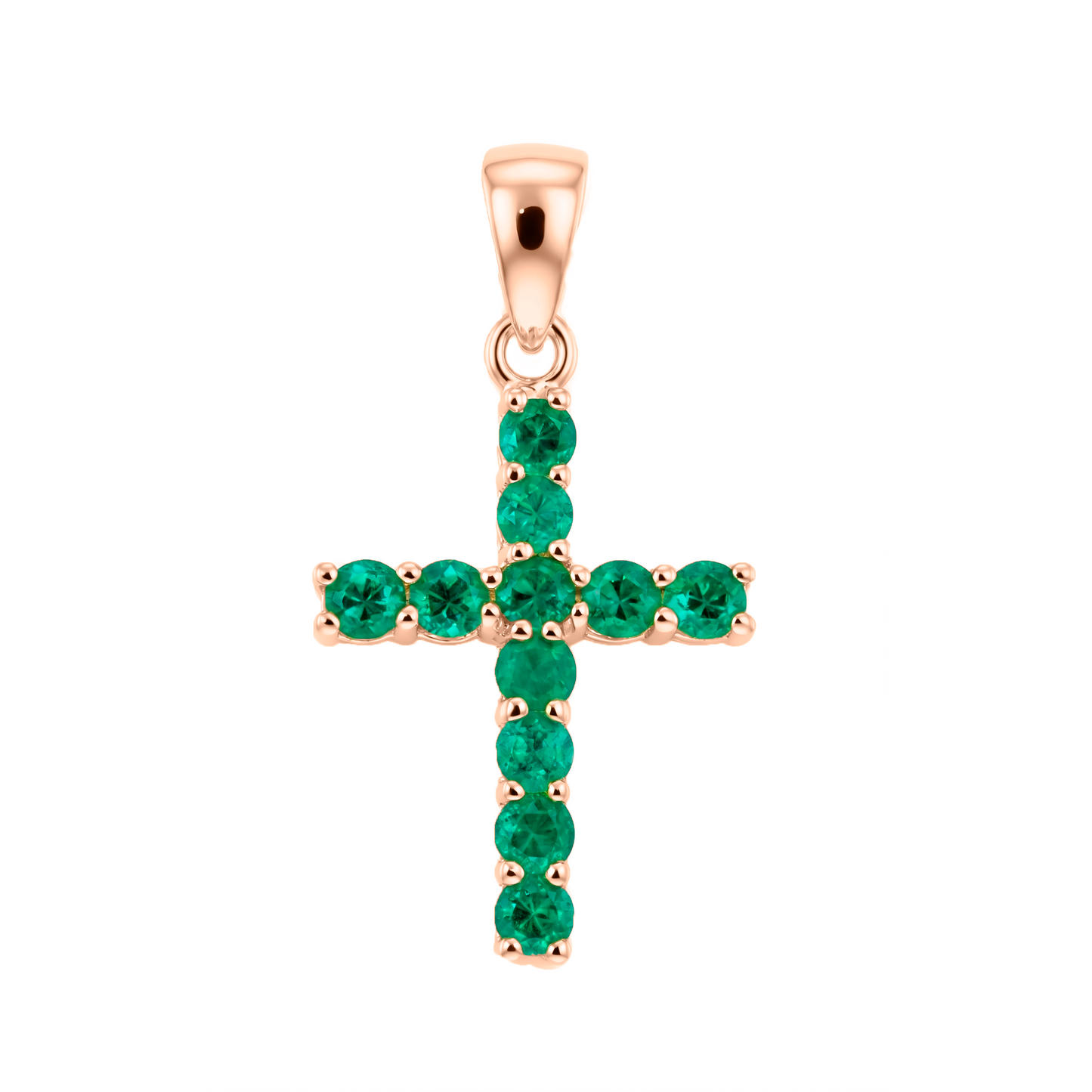 Cruz en  Oro 18k con Esmeralda