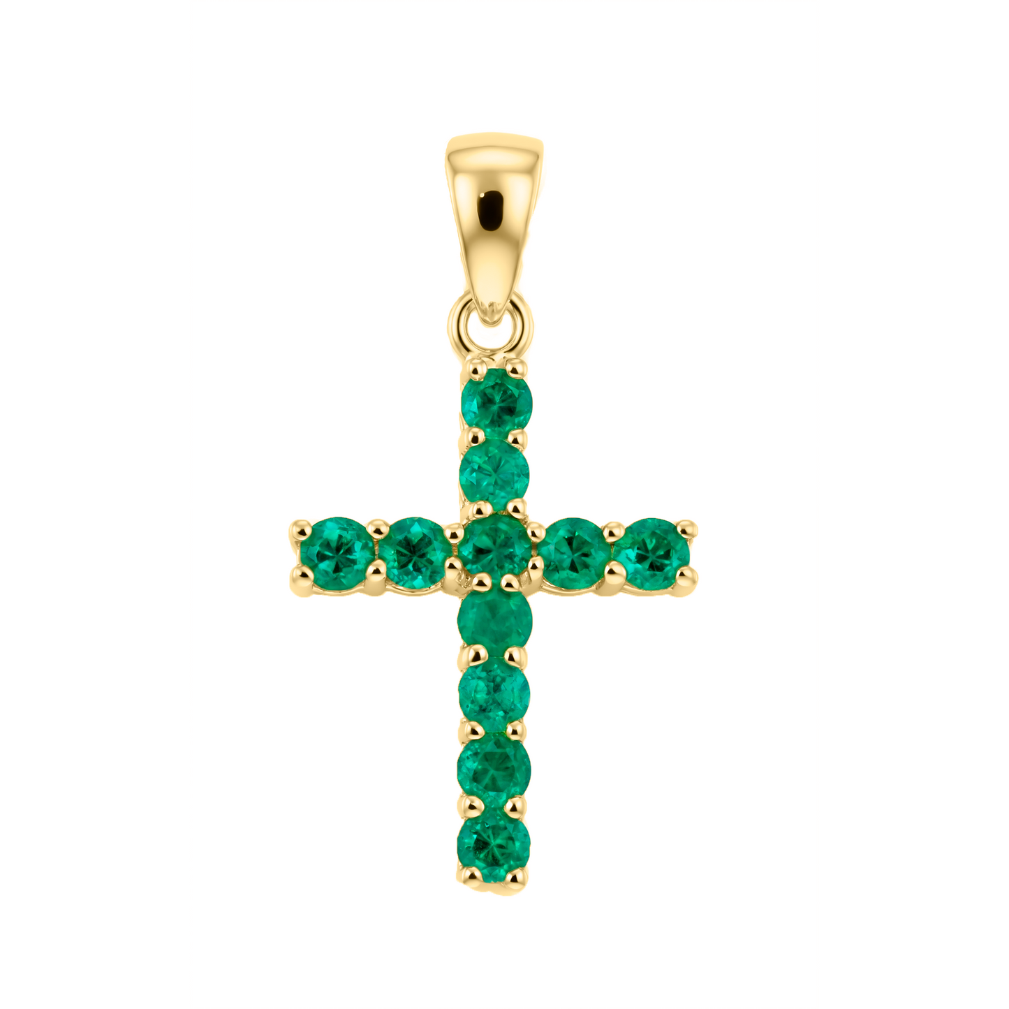 Cruz en  Oro 18k con Esmeralda