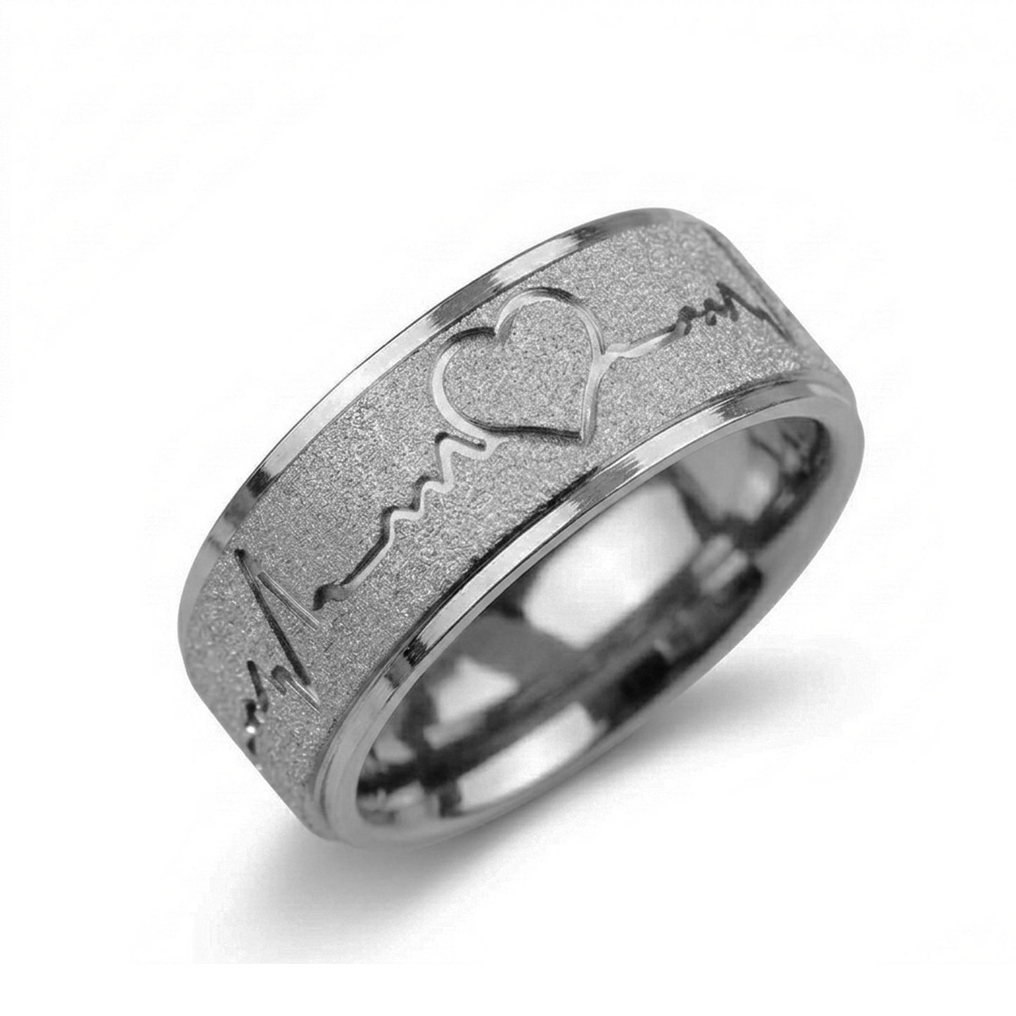 Anillo De Boda en plata (Diseño Latidos Corazón)