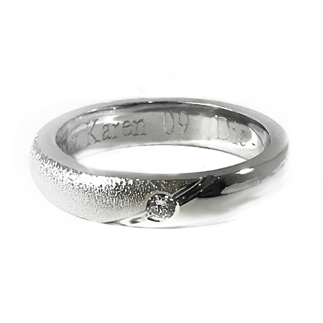 Argolla de Boda Dama  .950 Brillante / Mate