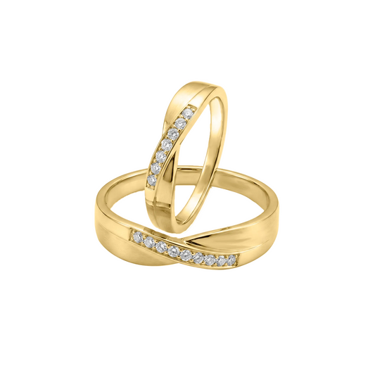 Argolla De Matrimonio Oro 18k Circon Piedras Economicas C/u