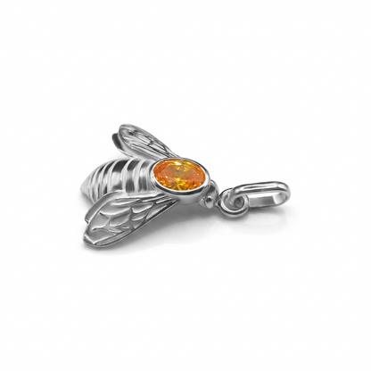 Dije De Abeja En Plata 950, Con Circon