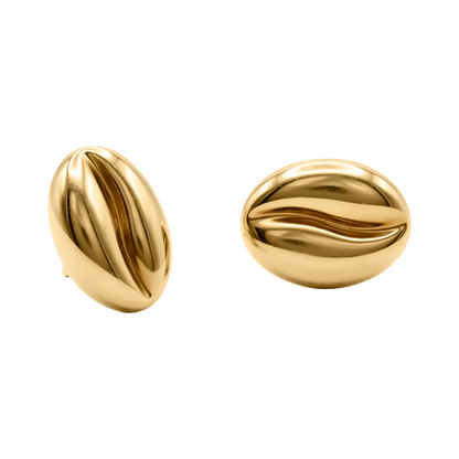 Topos, Aretes Pepa De Café Oro Amarillo 18 K