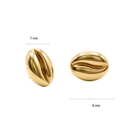 Topos, Aretes Pepa De Café Oro Amarillo 18 K