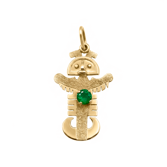 Dije Precolombino Esm Oro Amarillo 18 k