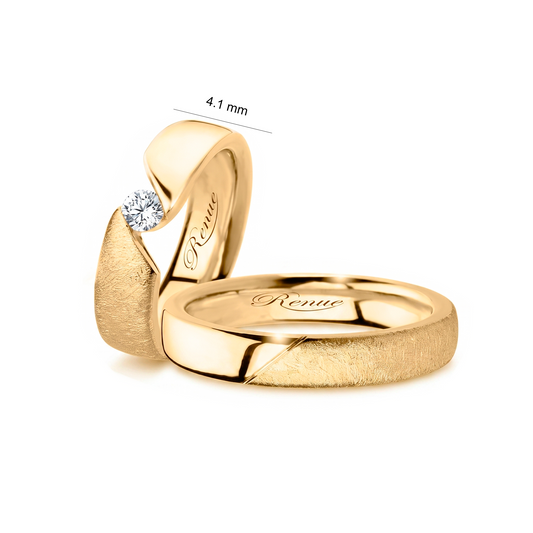 Argollas De Matrimonio En Oro 18k Amarillo C/u Joyeria Renue