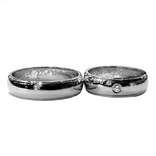 Argollas Compromiso Matrimonio con circón en plata