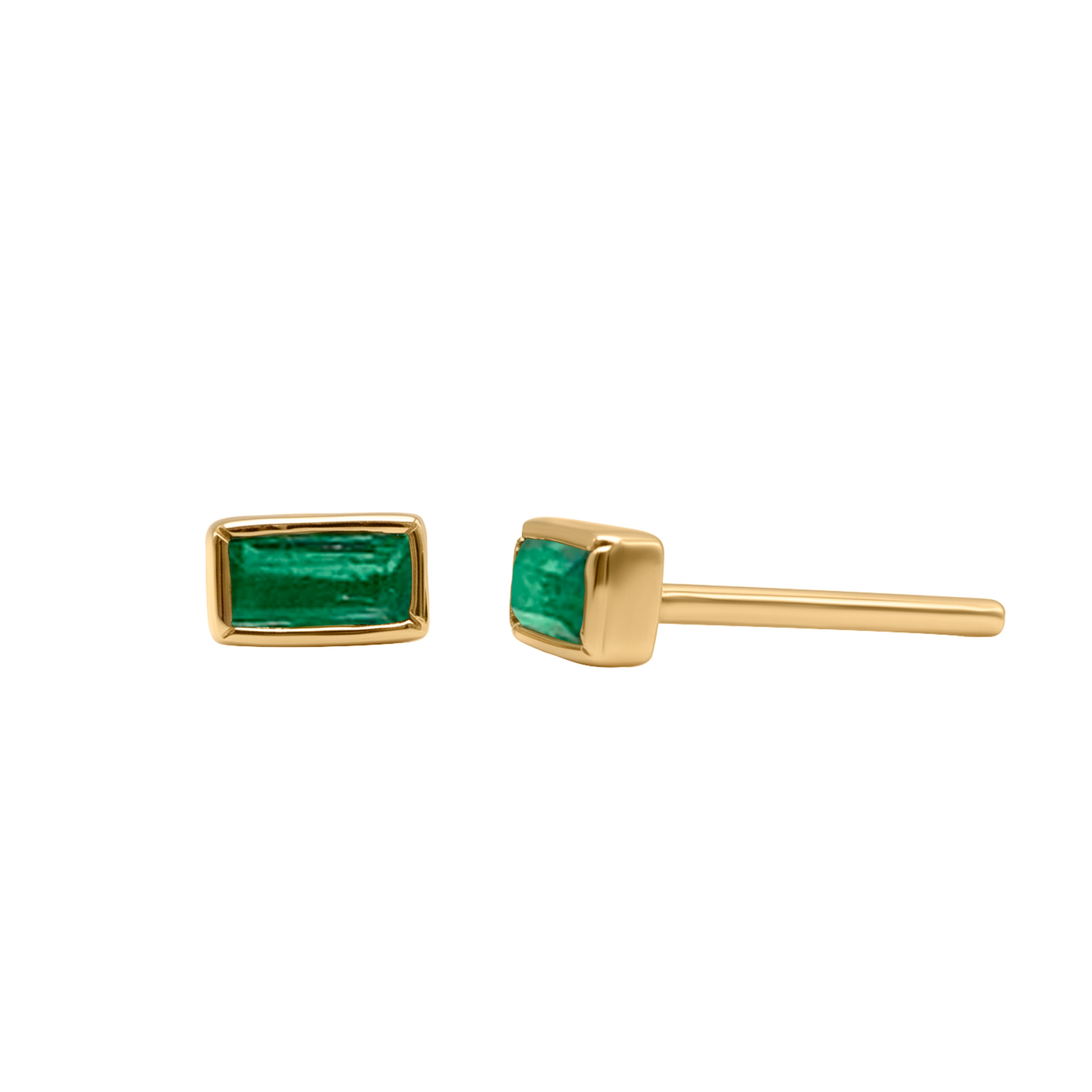 Aretes en Oro Amarillo 18k Solitarios al Bisel