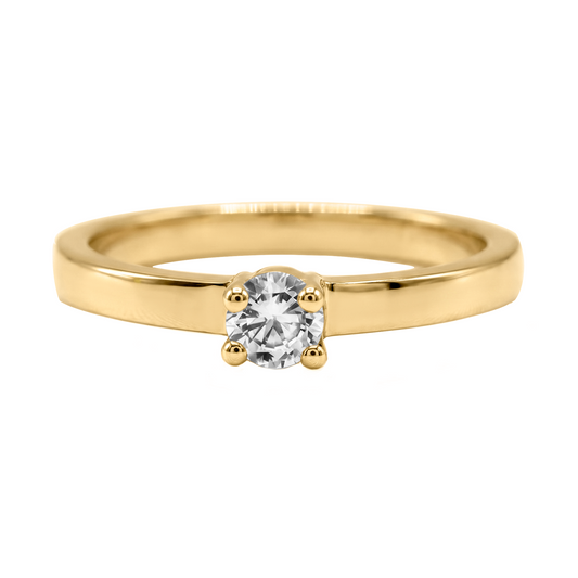 Anillo De Compromiso En Oro Con Diamante De 0.10 Ct