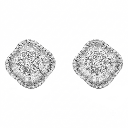 Topos Oro Blanco 18k Marquise Baguette