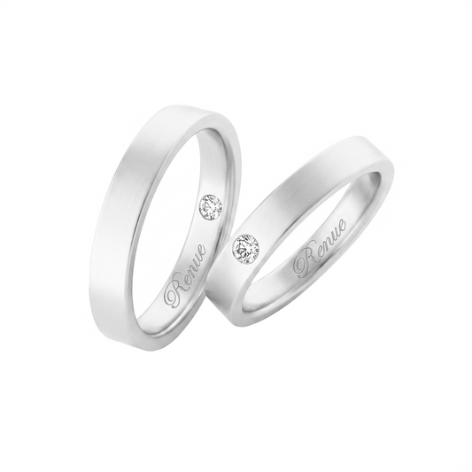 2 Argollas Para Matrimonio efecto Baño En Oro Blanco