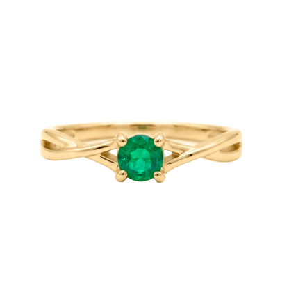 Anillo De Compromiso Cruzado En Oro 10k y Oro 14k