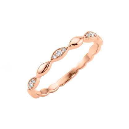 Anillo con  Diamantes en Oro rosado 18 k