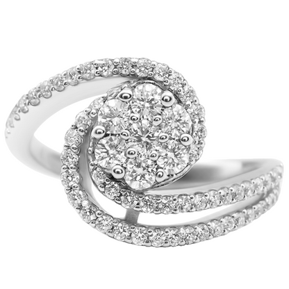 Anillo en Flor Espiral Diamante