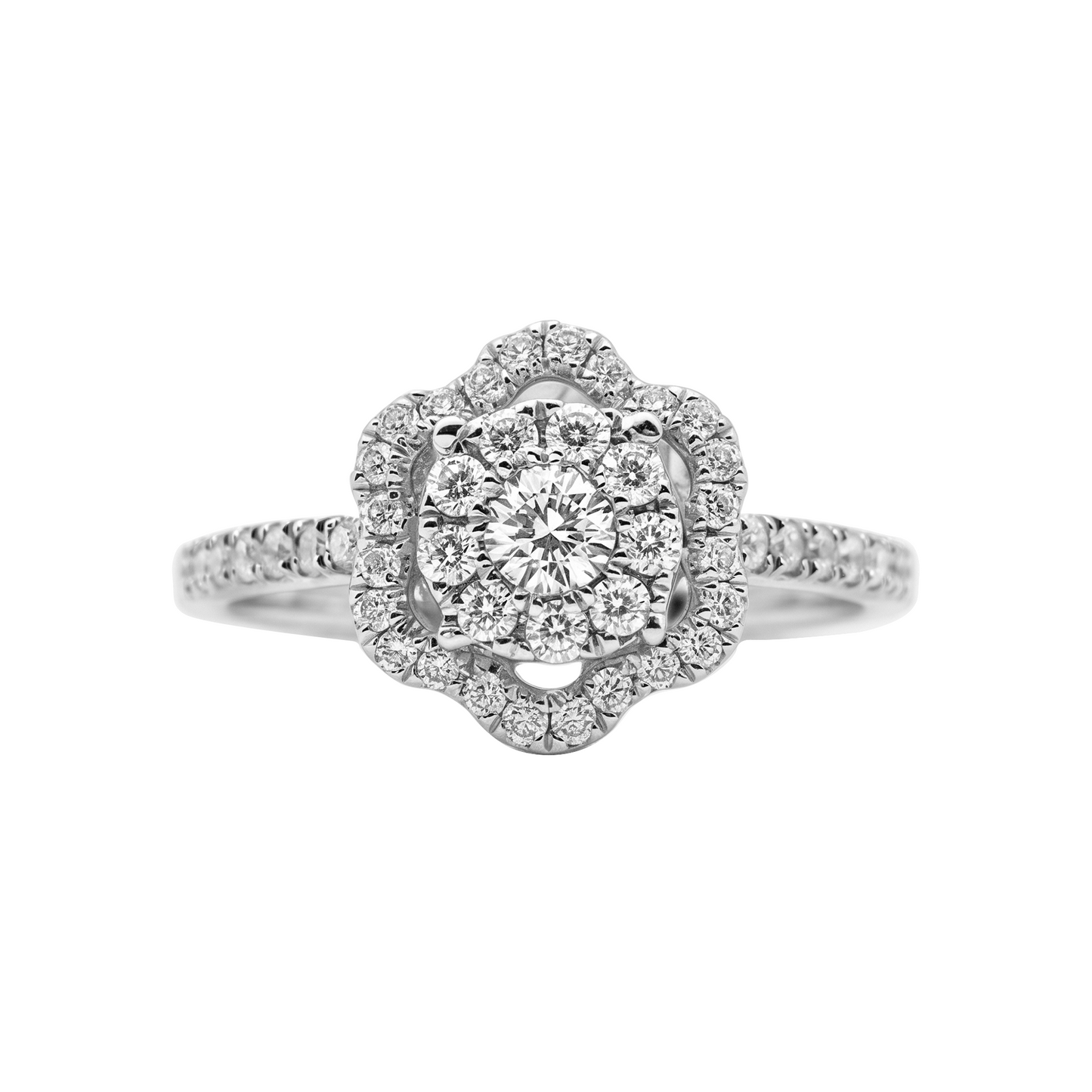 Anillo de Diamante Flores