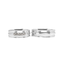 Cargar imagen en el visor de la galería, Argolla de Boda Geométricas en Plata .950 .925

