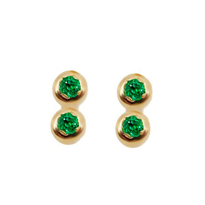 Topos Dona Con Esmeralda En Oro amarillo 18k