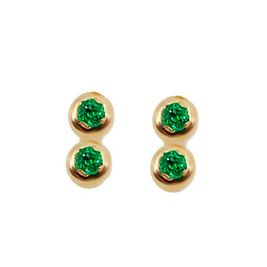 Topos Dona Con Esmeralda En Oro amarillo 18k