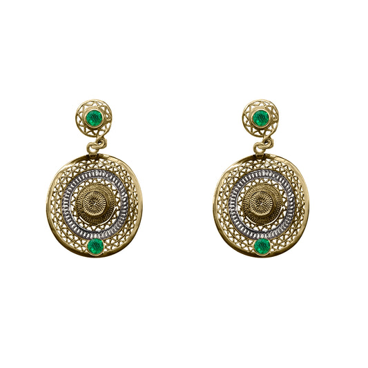 Aretes Sombrero Voltao Filigrana Esm 3 Oros 18k