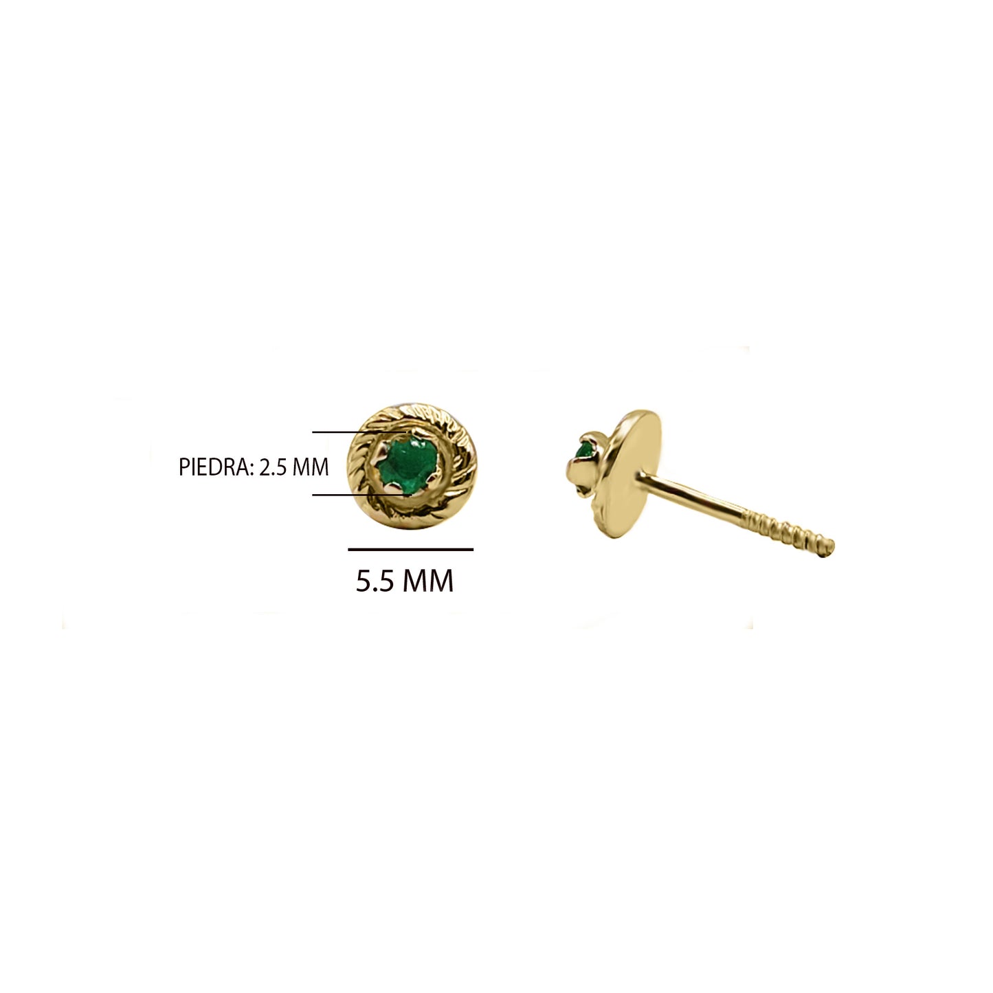 TOPOS CON DIFERENTE DISEÑO ENTORCHADOS EN ORO AMARILLO 18K