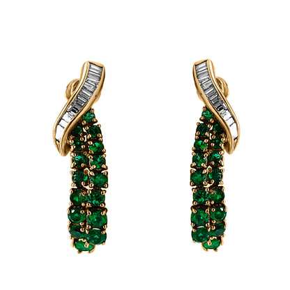 Aretes 18k Oro Amarillo 18k Cascada