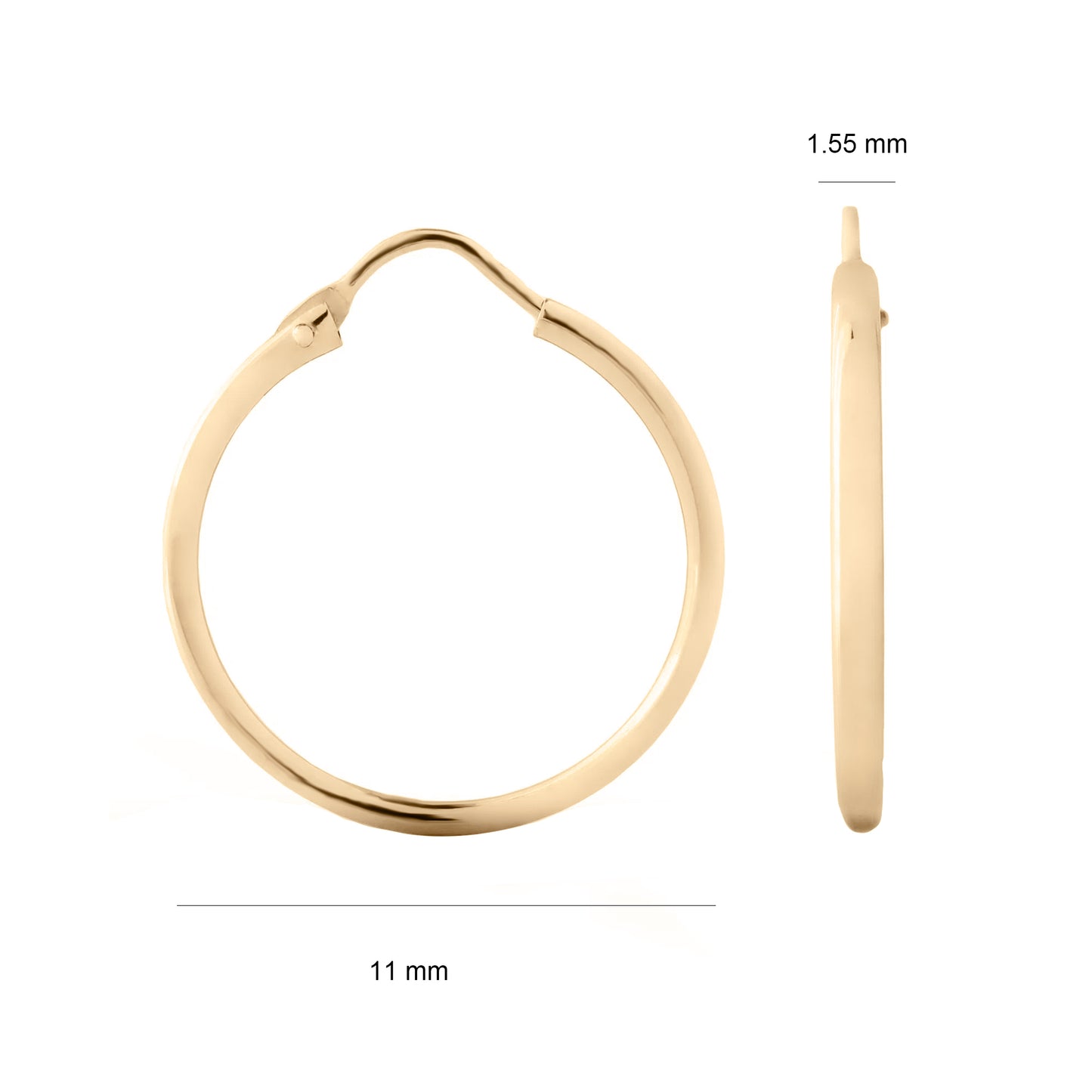Candongas Clásicas De Dama En Oro Amarillo 18k