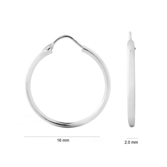 Candongas Clásicas De Dama En Oro Blanco 18k