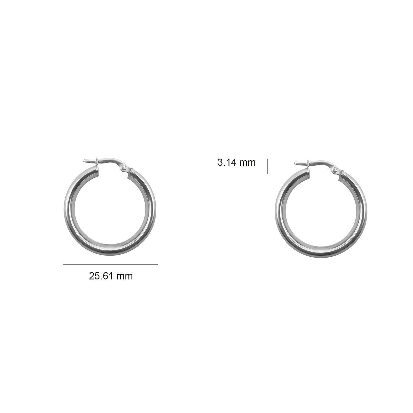 Candongas en Oro Blanco 18 K