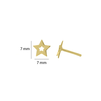 Topos De Estrella En Oro Amarillo 18k
