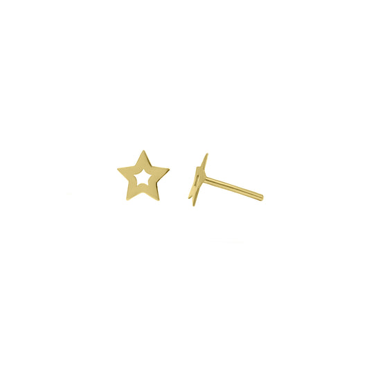 Topos De Estrella En Oro Amarillo 18k