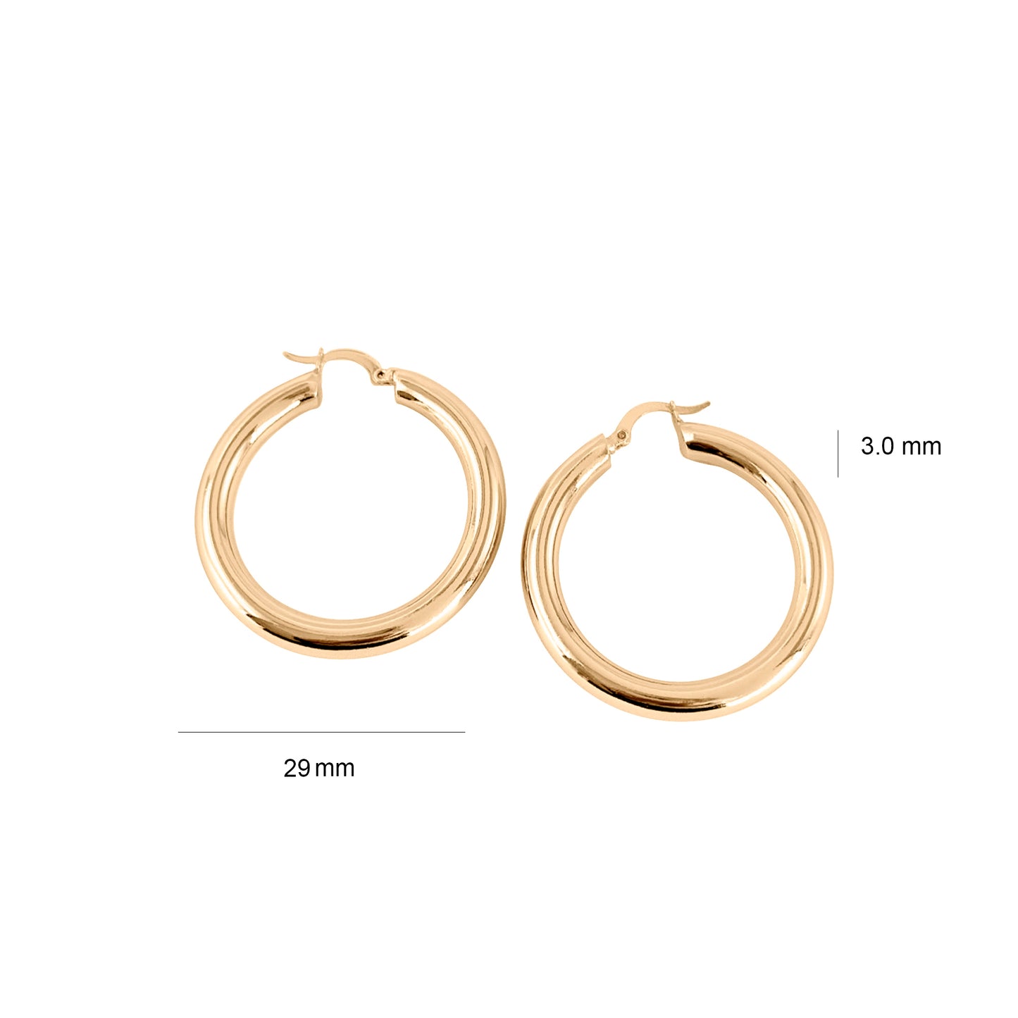 Candongas en Oro Amarillo 18K  29 MM