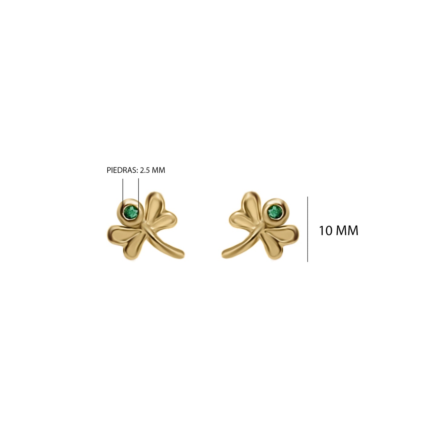 Topos Libelula Con Esmeralda En Oro Amarillo 18k
