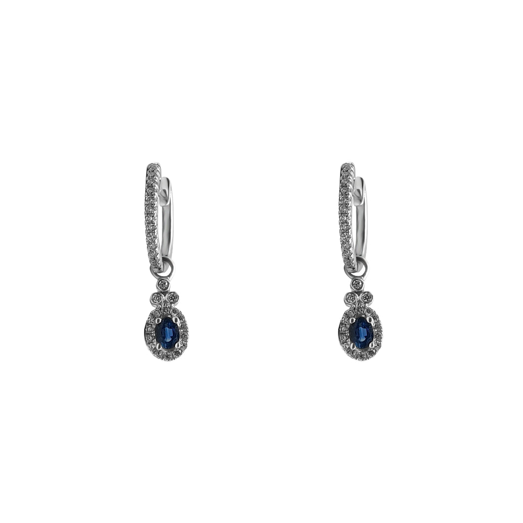 Arete Candonga Ovalo Marquesa Oro Blanco 18k