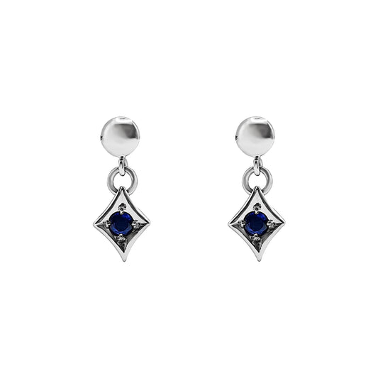 Aretes Solitarios Oro Blanco 18k