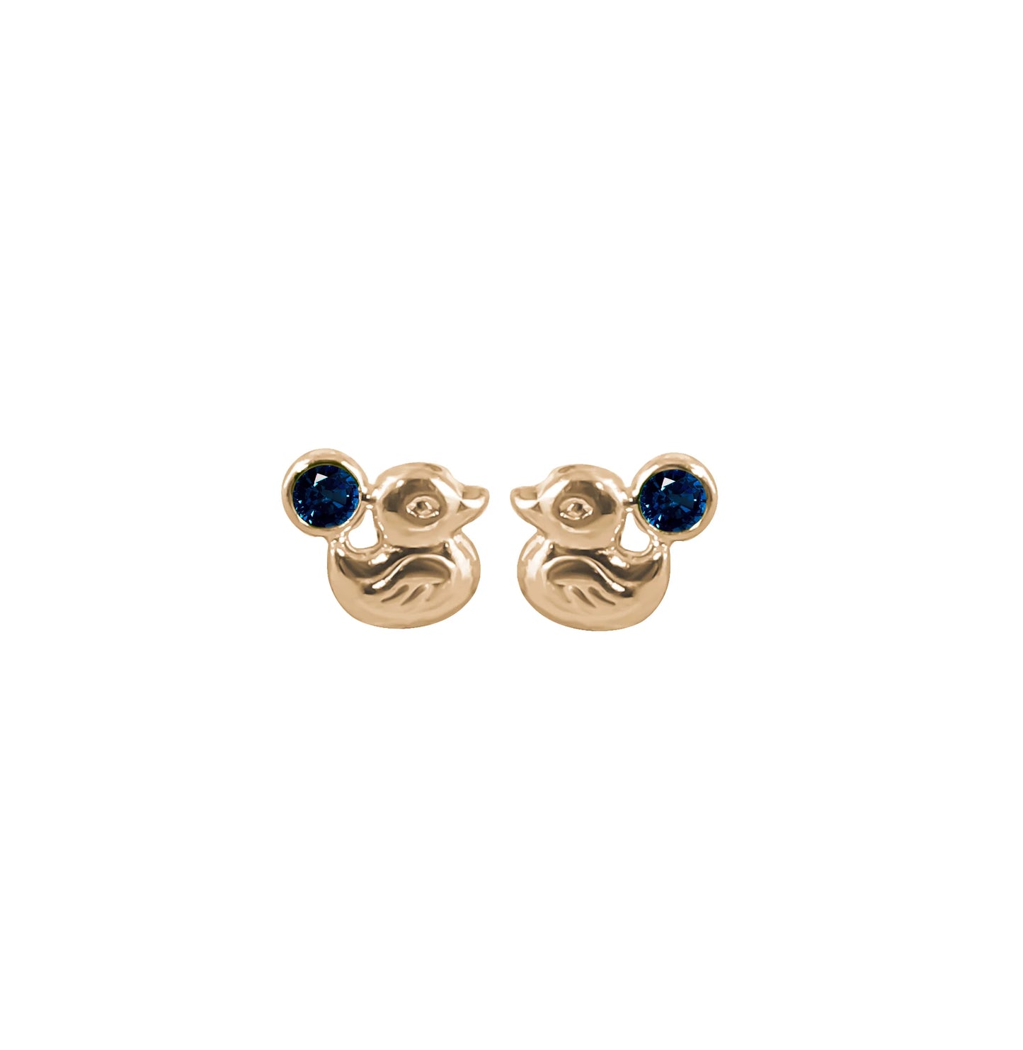 Topos De Patos En Oro Amarillo 18k, Con gema