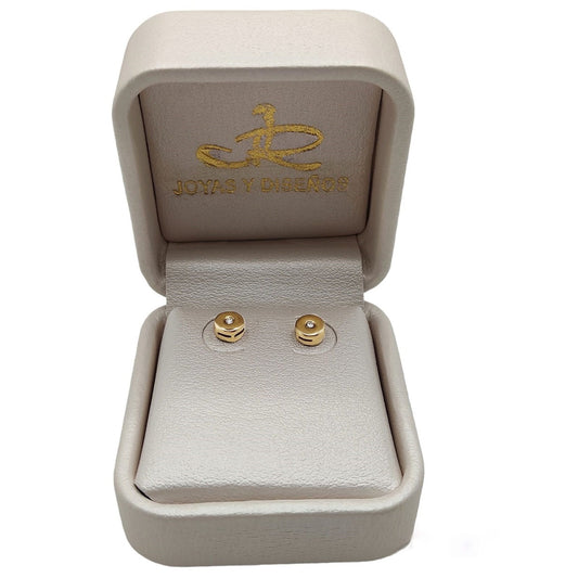 Topos En Oro Amarillo 18k Con Diamante Para Dama