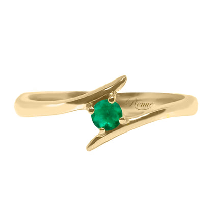 Anillo De Compromiso Oro amarillo 18 K con Gema de 0.08 Cts aprox