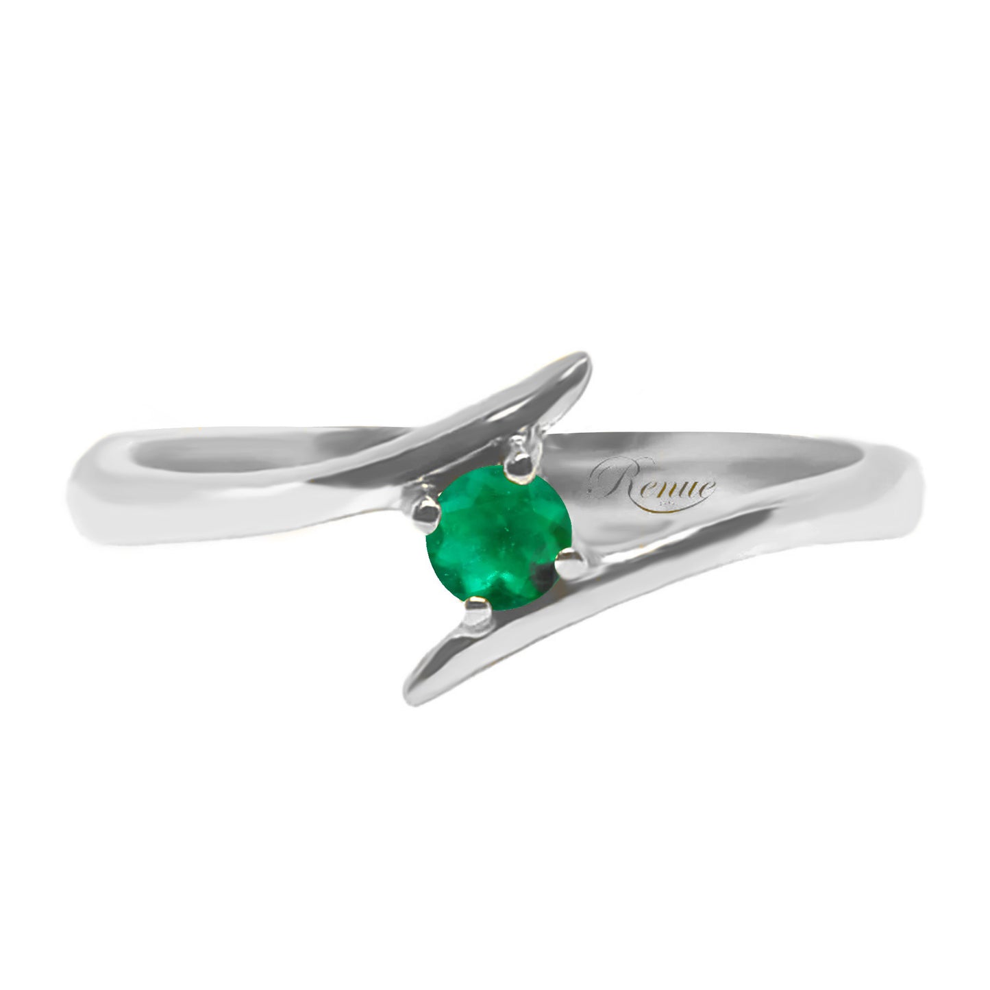 Anillo De Compromiso Oro Blanco 18 K con gema de 0.08 Cts aprox