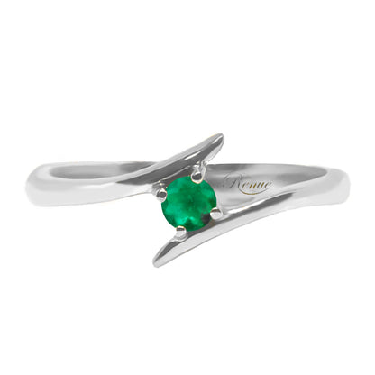 Anillo De Compromiso Oro Blanco 18 K con gema de 0.08 Cts aprox