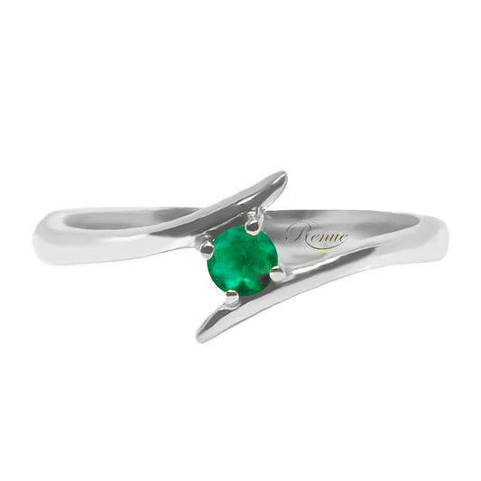 Anillo De Compromiso Oro Blanco 18 K con gema de 0.08 Cts aprox