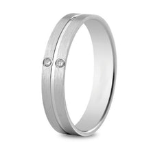 Cargar imagen en el visor de la galería, Anillo de matrimonio con rodio efecto Baño de Oro Blanco en Plata  con circones
