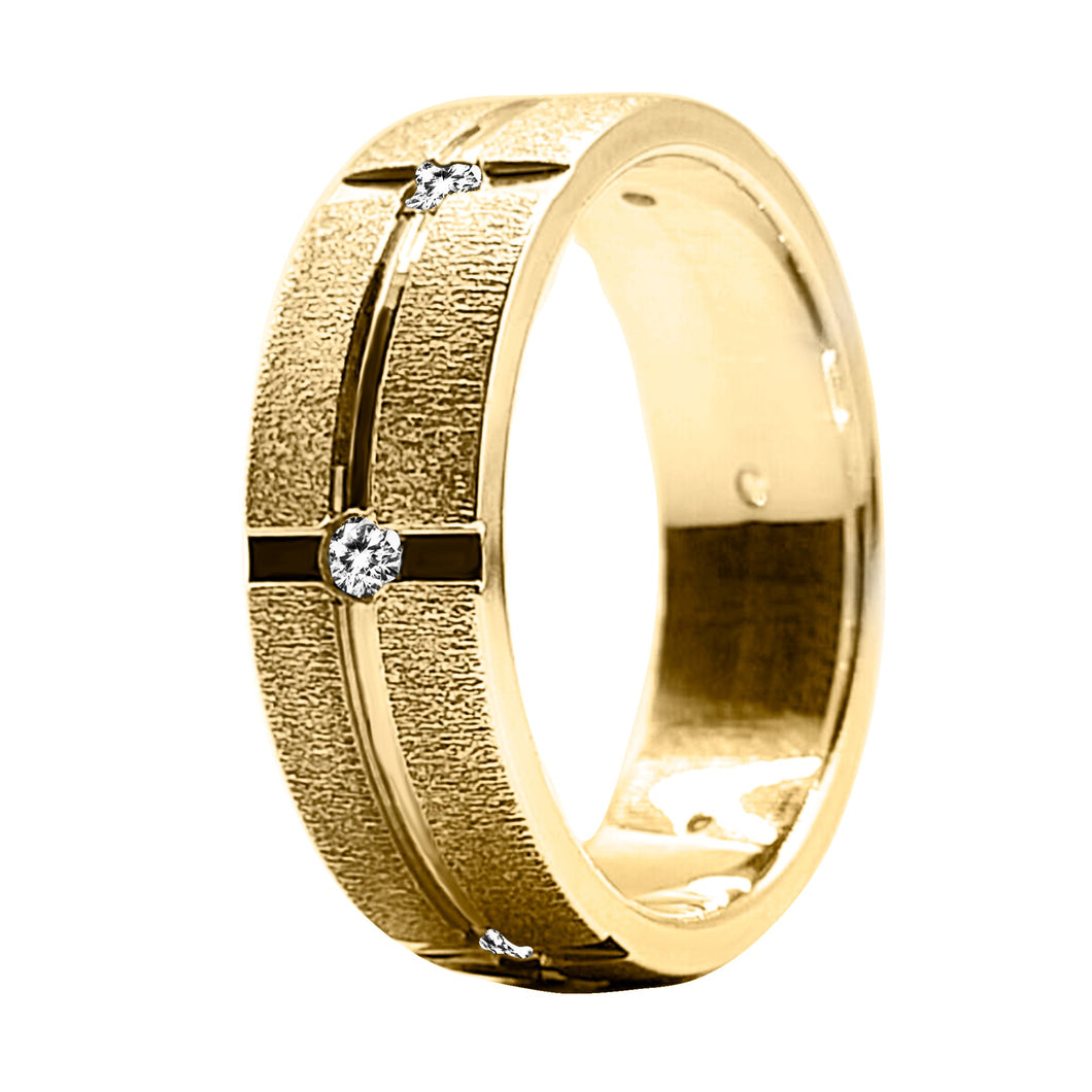 Argolla Matrimonial En Cruz : Oro 18k, Diamante