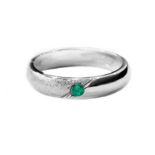 Anillo En Plata 950 Con Esmeralda Certificada