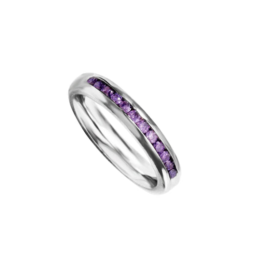 Anillo Con amatista en plata 950