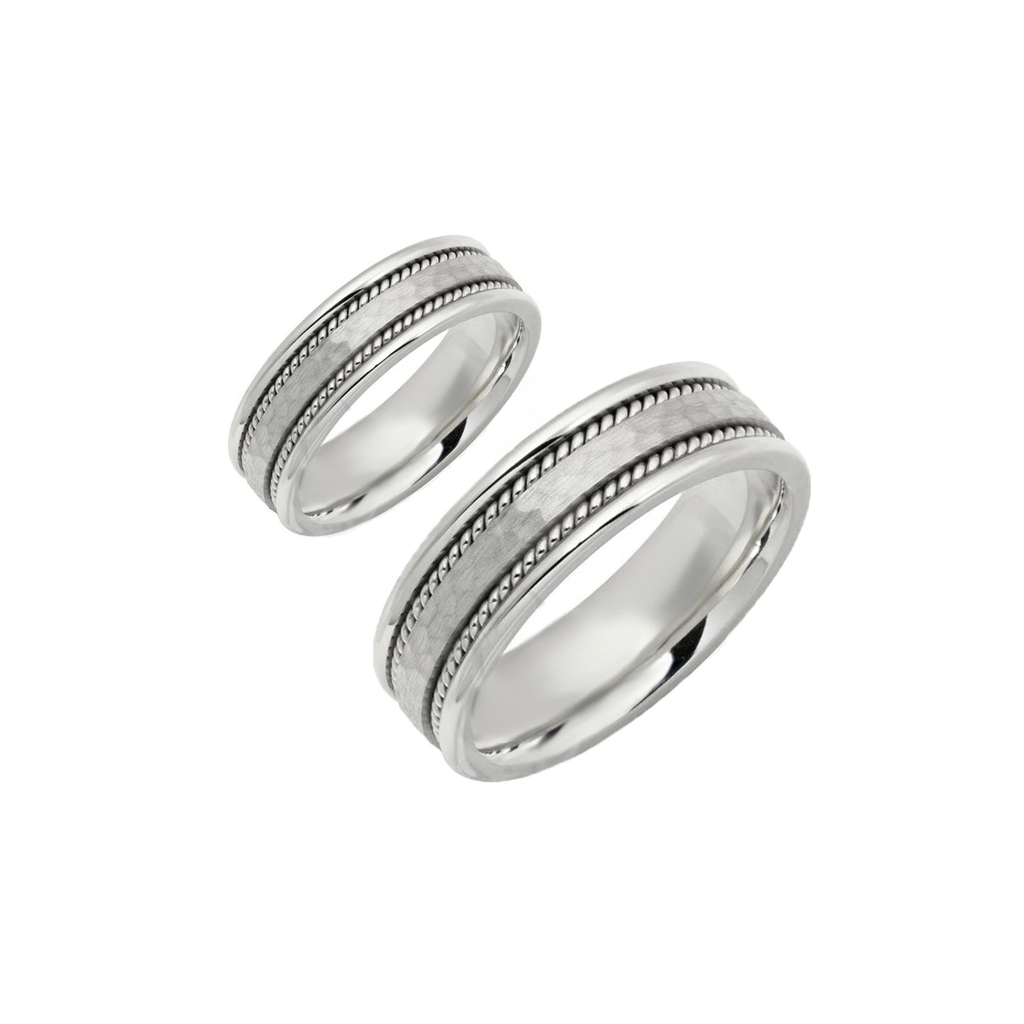 Argollas De Matrimonio Modernas En Plata 950 Con Grabado