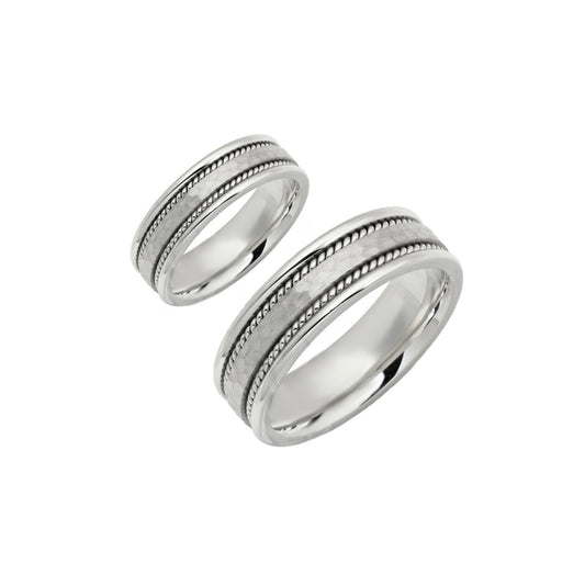 Argollas De Matrimonio Modernas En Plata 950 Con Grabado