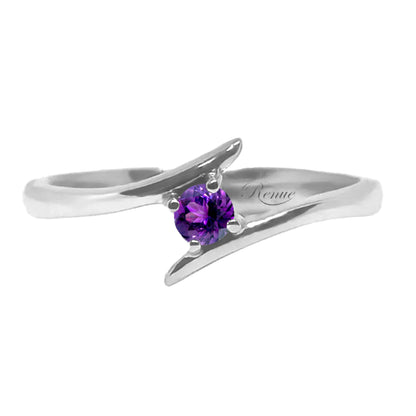 Anillo De Compromiso Oro Blanco 18 K con gema de 0.08 Cts aprox